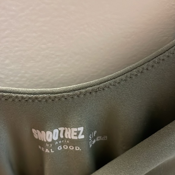 NWT Aerie Smoothez Scoop Bodysuit - Olive Fun - S - Picture 2 of 5